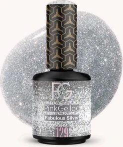Pink Gellac - Fabulous Silver - Gellak - Vegan - Zilver - Glitter Finish - 15 Ml