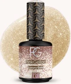 Pink Gellac - Luxury Gold - Gellak - Vegan - Goud - Glitter Finish - 15 Ml