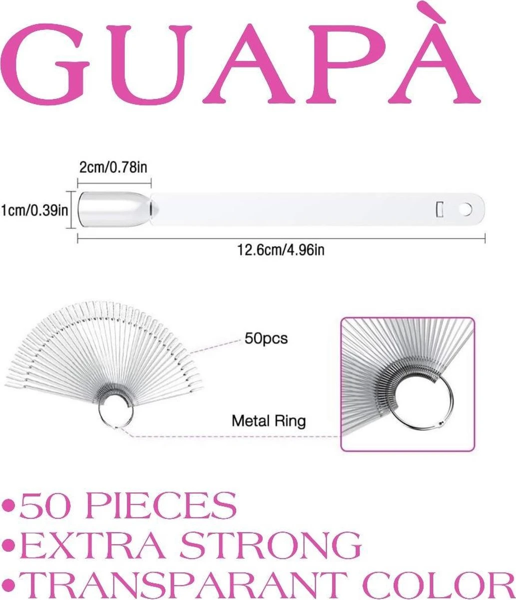 GUAPÀ Kleuren Waaier - Nagel Display Transparant - 50 stuks - High Quality Color Ring GUAPÀ Kleuren Waaier - Nagel Display Transparant - 50 Stuks - High Quality Color Ring -Nagelbenodigdheden 1033x1200 2