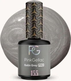 Pink Gellac - Satin Grey - Gellak - Vegan - Grijs - Glanzend - 15ml -Nagelbenodigdheden 1048x1200