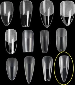 Royala 182 - Waterdrop Half Frosted - Full Cover - Nageltips - Nepnagels - Plaknagels - In Assortimentsbox - 120 Stuks 12 Maten - Voor Gellak Acrylnagellak En PolyGel Nagels - Royala Frosted Tips Line -Nagelbenodigdheden 1058x1200 1