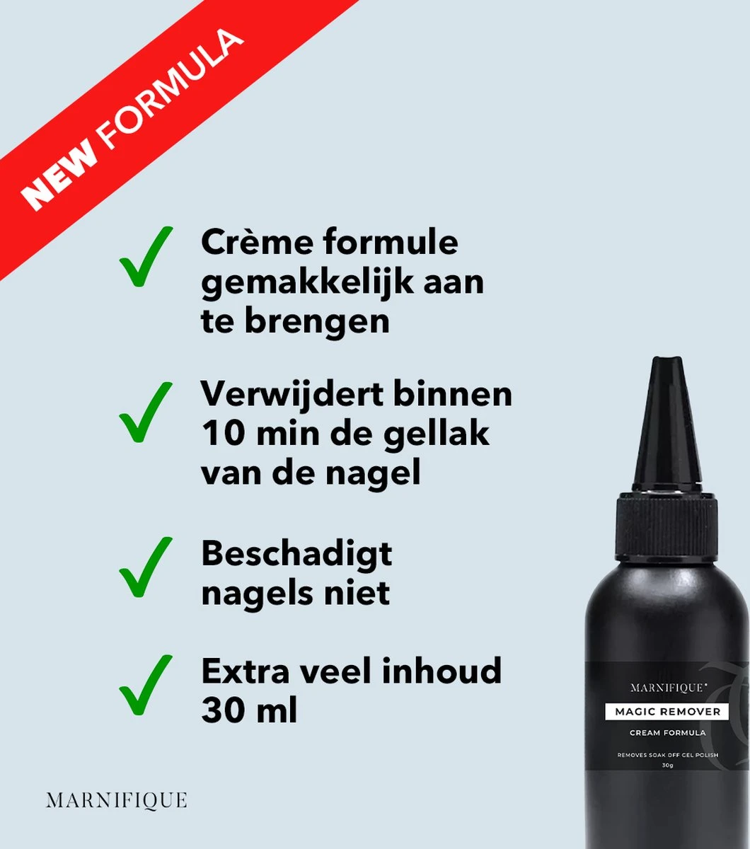 Marnifique® - NEW FORMULA - Gellak Cream Remover set 30 ml - Gel polish remover - Gellak remover - Gel polish - Gellak verwijderen - Gellak verwijderaar - Nagellak remover - BIAB remover - Vijl - Aceton Marnifique® - NEW FORMULA - Gellak Cream Remover Set 30 Ml - Gel Polish Remover - Gellak Remover - Gel Polish - Gellak Verwijderen - Gellak Verwijderaar - Nagellak Remover - BIAB Remover - Vijl - Aceton -Nagelbenodigdheden