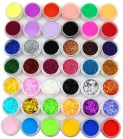 Acrylnagels Set | Nepnagels | Acryl Nagels Kit Starterspakket | Basispakket | Acrylnagels | Nail Art Pakket | 42 Kleuren Acryl Poeders/Glitters | 500 Franse Tips | Acrylic Liquid | Nagel Lijm | Plaknagels | 72 Delig | Nagel Set | Nagelstad -Nagelbenodigdheden 1068x1200