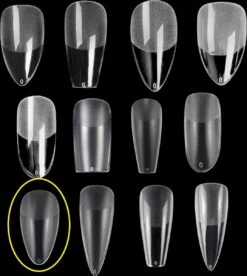 Royala 109 - Oval Almond Binnen En Buiten Full Frosted - Full Cover - Nageltips - Nepnagels - Plaknagels - In Assortimentsbox - 120 Stuks 12 Maten - Voor Gellak Acrylnagellak En PolyGel Nagels - Royala Frosted Tips Line -Nagelbenodigdheden 1075x1200