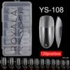 Royala 108 - Oval Long Binnen En Buiten Full Frosted - Full Cover - Nageltips - Nepnagels - Plaknagels - In Assortimentsbox - 120 Stuks 12 Maten - Voor Gellak Acrylnagellak En PolyGel Nagels - Royala Frosted Tips Line -Nagelbenodigdheden 1110x1200