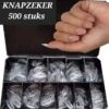 Knapzeker Gelly Tips Medium Almond 500 Stuks 12 Maten - Plaknagels Met Lijm In Doos + Knapzeker Nagelvijl 100/180 - Transparant Nageltips Full Cover Voor Acryl - Gel Nails- Nepnagels Soak Off -Nagelbenodigdheden 1129x1200
