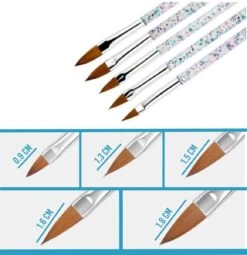 Jawes- Acryl Penselen- 5 Stuks - Acryl Nagels- Arcylpenselen- Acryl- Nagels- Polygel- Nagellak- Gelnagels- Gereedschap- Nagelstyliste- Gellak- Nagelgereedschap- Nail Art -Nagelbenodigdheden 1162x1200 1