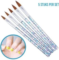 Jawes- Acryl Penselen- 5 Stuks - Acryl Nagels- Arcylpenselen- Acryl- Nagels- Polygel- Nagellak- Gelnagels- Gereedschap- Nagelstyliste- Gellak- Nagelgereedschap- Nail Art -Nagelbenodigdheden 1177x1200