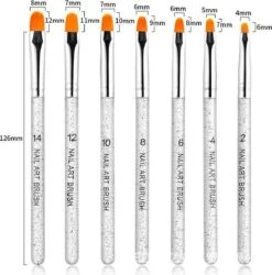 GUAPÀ - Gel Penselen Set Zilver - 7 Stuks - High Quality Gel & Nail Art Brush -Nagelbenodigdheden 1185x1200