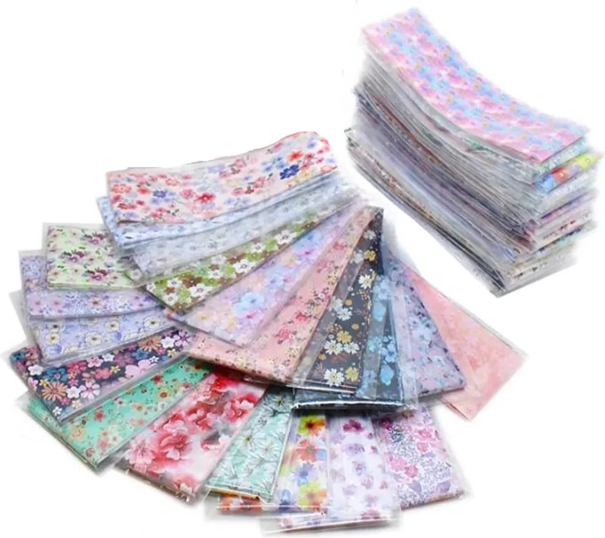 Set van 30 x Transfer nail art foil | nagel folie | bloemen design nagelfolie | voor op nagellak, UV LED gellak met transfer gel | Sparkolia Set Van 30 X Transfer Nail Art Foil | Nagel Folie | Bloemen Design Nagelfolie | Voor Op Nagellak, UV LED Gellak Met Transfer Gel | Sparkolia -Nagelbenodigdheden