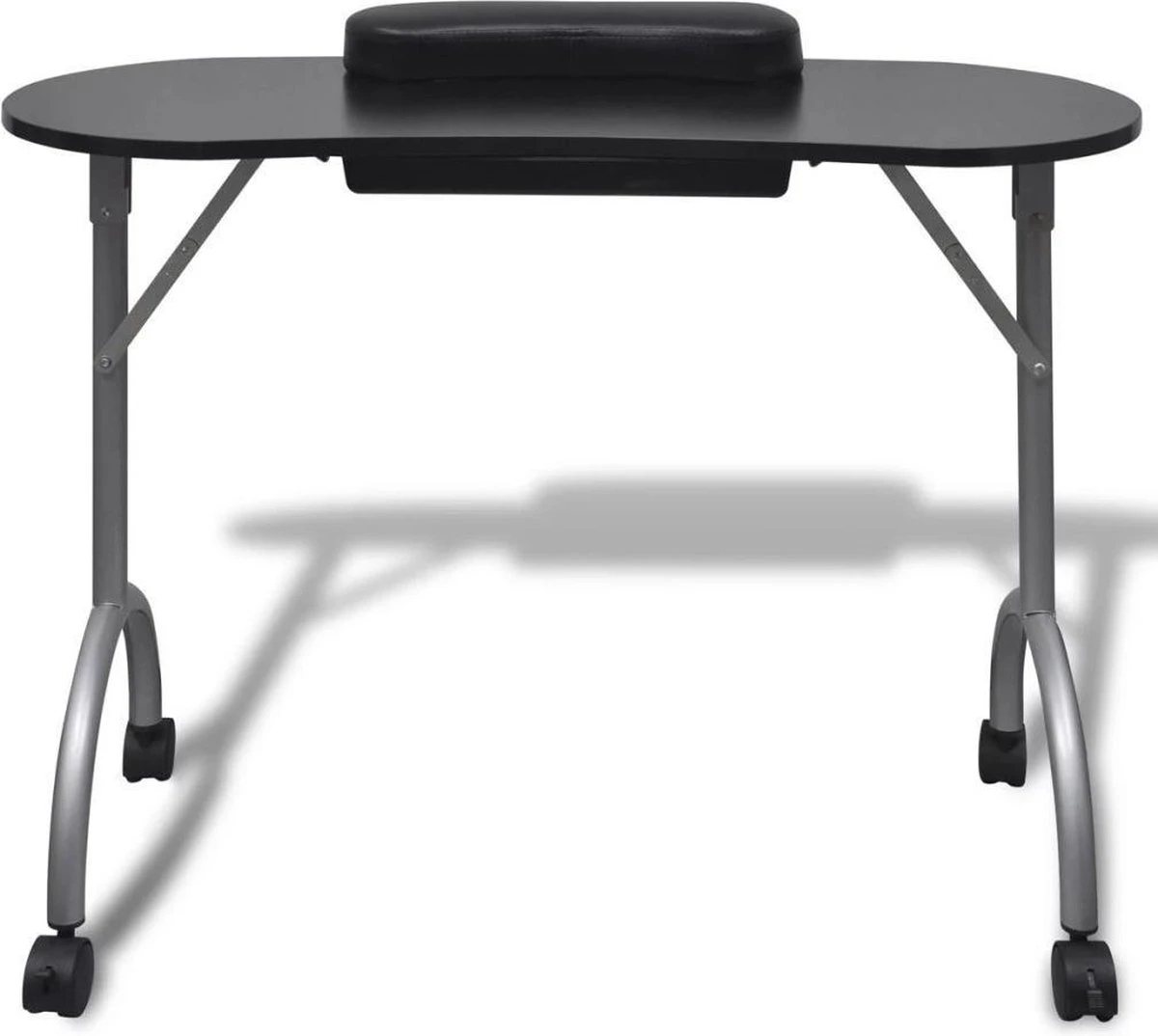vidaXL Manicuretafel inklapbaar met wieltjes zwart VidaXL Manicuretafel Inklapbaar Met Wieltjes Zwart -Nagelbenodigdheden 1200x1074 1