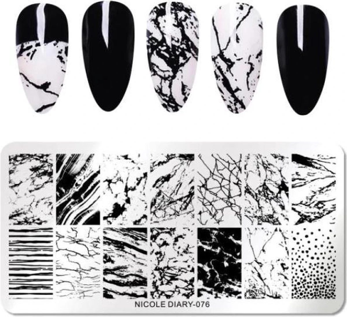 Nail Art Stempel plaat - French manicure - nagellak acryl - Marmer patroon Sjabloon Nail Art Stempel Plaat - French Manicure - Nagellak Acryl - Marmer Patroon Sjabloon -Nagelbenodigdheden