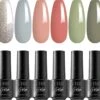 Lovae Cosmetics Gellak - 6-delige Set - Gel Nagellak - Coral Green - Gellac - 8ML -Nagelbenodigdheden 1200x1111