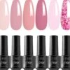 Lovae Cosmetics Gellak - 6-delige Set - Gel Nagellak - Pink Fashion - Gellac - 8ML
