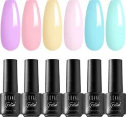 Lovae Cosmetics Gellak - 6-delige Set - Gel Nagellak - Creamy Pastel - Gellac - 8ML