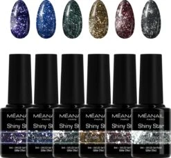 Méanail - Gellak - Cruelty Free - 6 X 8ml - Gel Nagellak - Diamond Shiny Star
