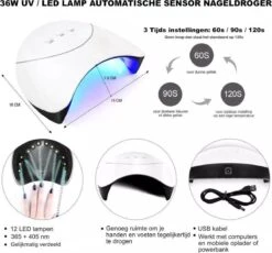 Royala D11 Gellak Starters Pakket + Inclusief UV LED Lamp + 10 Verschillende Gellak Kleuren - Gellak Lamp – Gellac Set - Alle Benodigdheden In Eén - Uitgebreid 62-Delig Pakket- Gel Polish Set - Gellak Set - UV LED Lamp -Nagelbenodigdheden 1200x1117 1