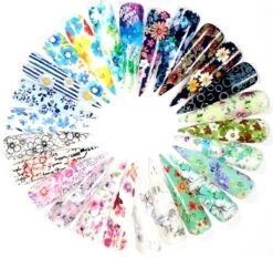 Set Van 30 X Transfer Nail Art Foil | Nagel Folie | Bloemen Design Nagelfolie | Voor Op Nagellak, UV LED Gellak Met Transfer Gel | Sparkolia 9 Set Van 30 X Transfer Nail Art Foil | Nagel Folie | Bloemen Design Nagelfolie | Voor Op Nagellak, UV LED Gellak Met Transfer Gel | Sparkolia -Nagelbenodigdheden 1200x1129 7