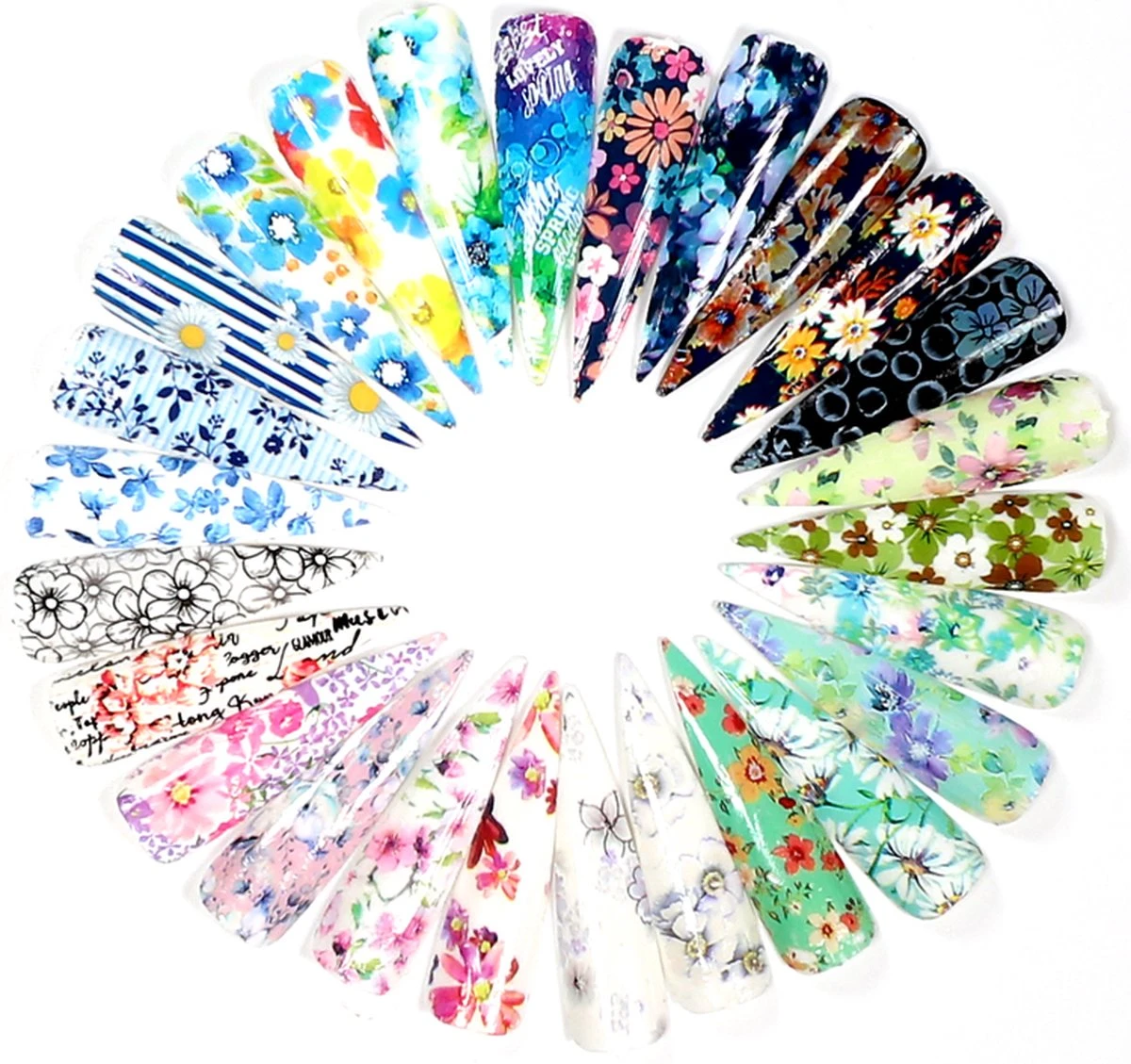 Set van 30 x Transfer nail art foil | nagel folie | bloemen design nagelfolie | voor op nagellak, UV LED gellak met transfer gel | Sparkolia Set Van 30 X Transfer Nail Art Foil | Nagel Folie | Bloemen Design Nagelfolie | Voor Op Nagellak, UV LED Gellak Met Transfer Gel | Sparkolia -Nagelbenodigdheden 1200x1129 7