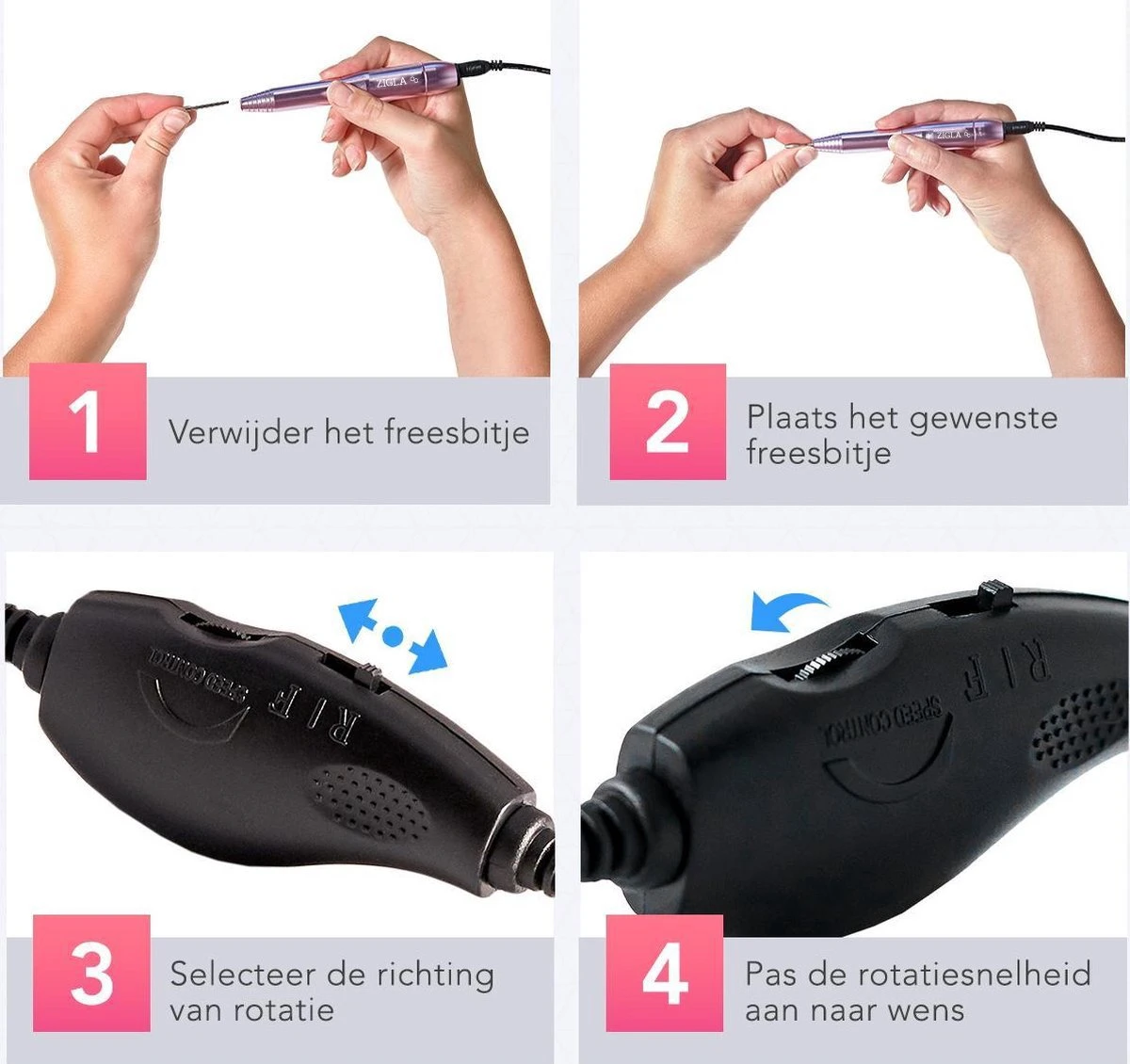 Zigla – Elektrische Nagelvijl - Nagelfrees- Manicure en Pedicure set - 6 Schuurrolletjes - 11 Opzetstukken - Rosé/Goud - vernieuwd Zigla – Elektrische Nagelvijl - Nagelfrees- Manicure En Pedicure Set - 6 Schuurrolletjes - 11 Opzetstukken - Rosé/Goud - Vernieuwd -Nagelbenodigdheden 1200x1130 15