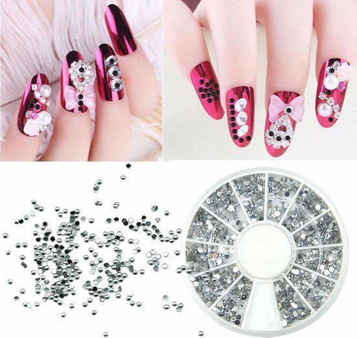 Doosje Rhinestone Zilver - Carrousel -Strass nagel steentjes / Nagel diamantjes / Nail art Merkloos Doosje Rhinestone Zilver - Carrousel -Strass Nagel Steentjes / Nagel Diamantjes / Nail Art -Nagelbenodigdheden 1200x1136 2