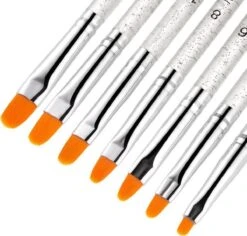 GUAPÀ - Gel Penselen Set Zilver - 7 Stuks - High Quality Gel & Nail Art Brush -Nagelbenodigdheden 1200x1145