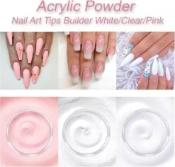 Acrylnagels Set | Nail Art | Liquid MMA Free | Wit, Roze & Transparant -Nagelbenodigdheden 1200x1146 2