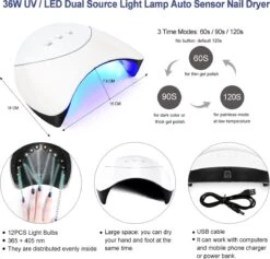 Gellak Starterspakket 12 Kleuren - Gellak - Gellakset - Nagelset - Gelnagels - Nagellak - Gelnagel Kit - UV Lamp 36W - LED - Manicure Set - 12 Kleuren Gel Polish - Nail Art - Nagellamp - Nagelboor - Nageldroger - Nagellak -Nagelbenodigdheden 1200x1149