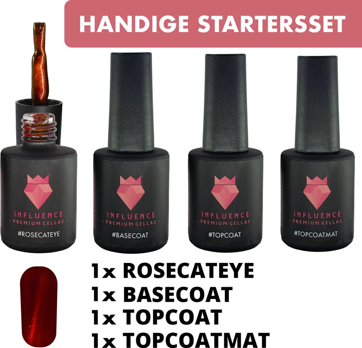 #ROSECATEYESERIE - Influence Gellac - Gellak - Gellak paars UV - UV gellak - Gel nagellak - Basecoat - Topcoat - Topcoatmat - No wipe - Startersset - Kado Vrouw - Valentijns cadeau - Kado voor haar - 4 x 10 ml - Magneet #ROSECATEYESERIE - Influence Gellac - Gellak - Gellak Paars UV - UV Gellak - Gel Nagellak - Basecoat - Topcoat - Topcoatmat - No Wipe - Startersset - Kado Vrouw - Valentijns Cadeau - Kado Voor Haar - 4 X 10 Ml - Magneet -Nagelbenodigdheden 1200x1155 2