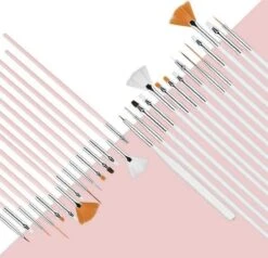 GUAPÀ - Penselen Set Roze Voor Nail Art / Acryl & Gel Nagels - Professional Nail Brushes - 15 Delig -Nagelbenodigdheden 1200x1157 2