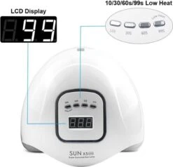 Merkloos 80 Watt UV LED Lamp Nagels - SUN X5 MAX - 45LED - Nagel - UV- LED Lamp - Wit - Nagellamp - Nail Dryer - Nagels - Salon - Lamp - -Nagelbenodigdheden 1200x1157