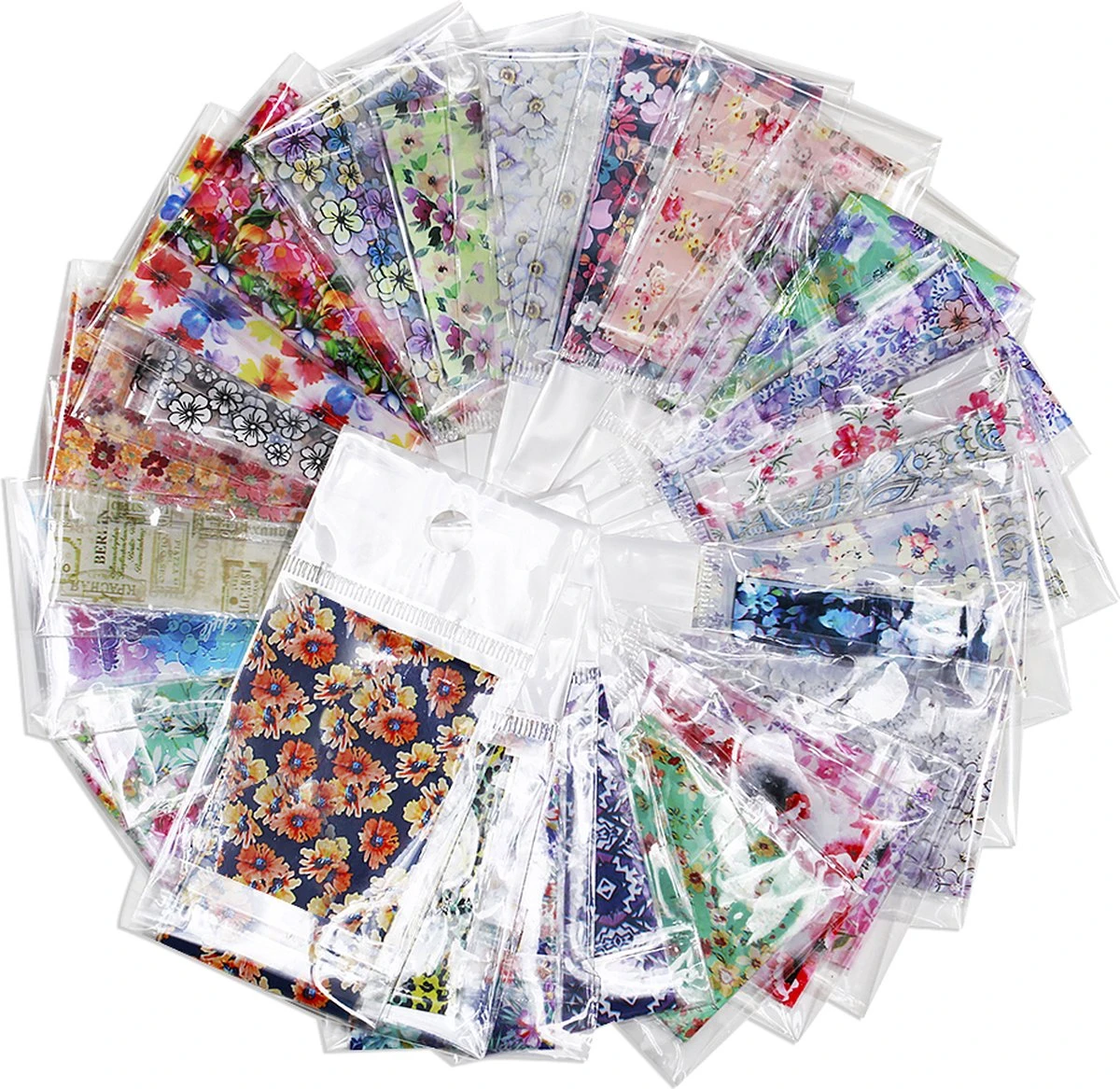 Set van 30 x Transfer nail art foil | nagel folie | bloemen design nagelfolie | voor op nagellak, UV LED gellak met transfer gel | Sparkolia Set Van 30 X Transfer Nail Art Foil | Nagel Folie | Bloemen Design Nagelfolie | Voor Op Nagellak, UV LED Gellak Met Transfer Gel | Sparkolia -Nagelbenodigdheden 1200x1167 6