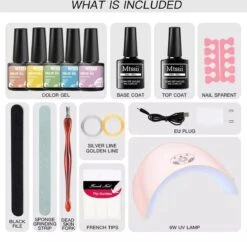 Mtssii - Gelnagel Kit - 5 ZOMER KLEUREN Gellak - Blauw, Groen, Oranje/nude, Geel En Lila- Starterkit - Manicure Set - 54 Watt UV Lamp - Gel Nagels Starterspakket - Nepnagels - -Nagelbenodigdheden 1200x1176 2