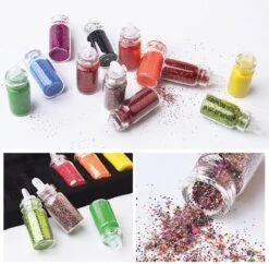 Merkloos 48 Verschillende Flesjes Nagel Decoratie Met Glitters En Sticker - Nail Art - Nagelversiering - Cadeau Tip -Nagelbenodigdheden 1200x1176 5