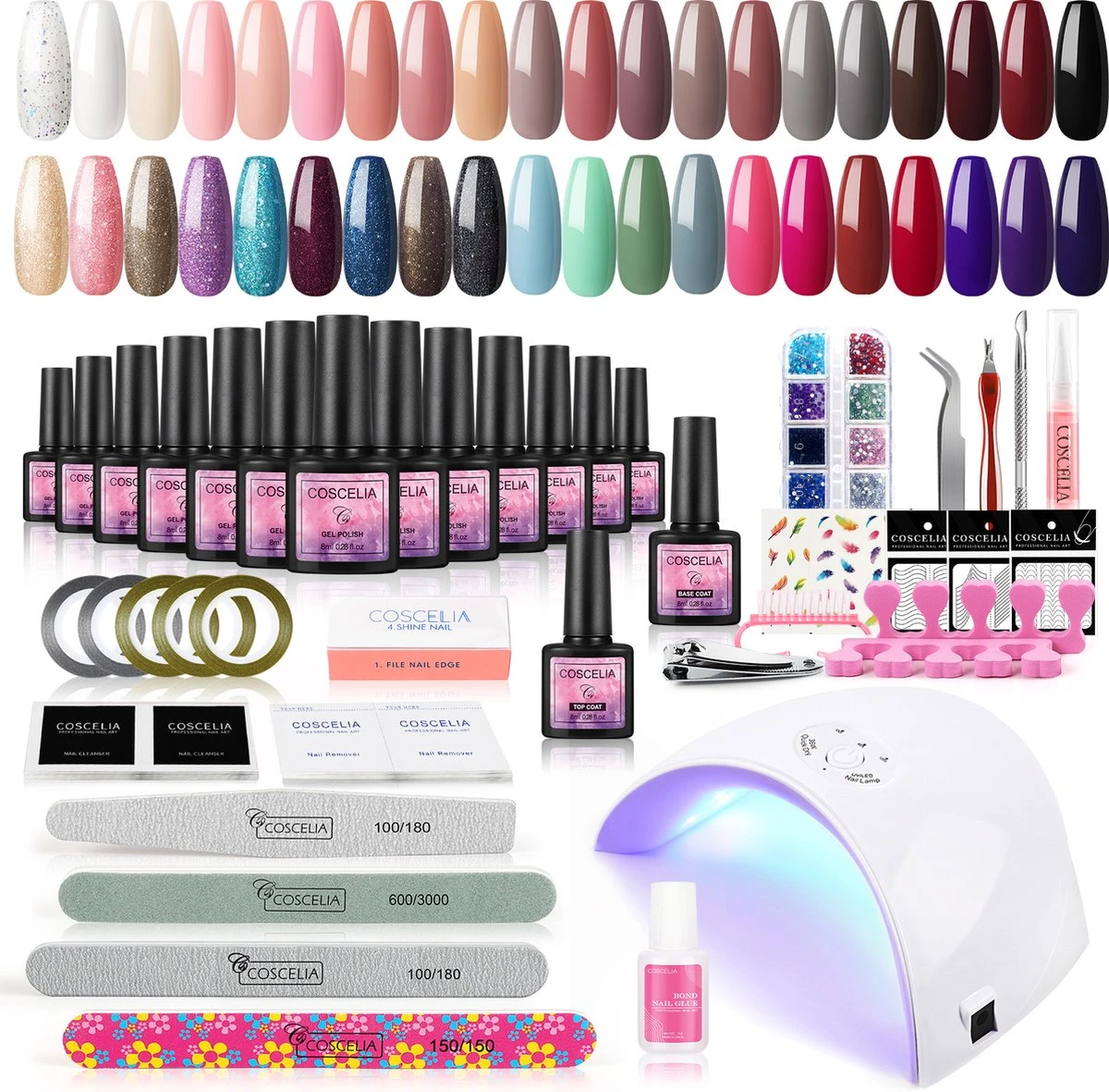 Gellak starterspakket - 40 kleuren - Basecoat - Topcoat - Gellak - Gellakset - Nagelset - Gelnagels - Nagellak - Gelnagel kit - UV lamp 36W - LED - Manicure set - 40 kleuren gel polish - Nail art - Nagellamp - Nageldroger Gellak Starterspakket - 40 Kleuren - Basecoat - Topcoat - Gellak - Gellakset - Nagelset - Gelnagels - Nagellak - Gelnagel Kit - UV Lamp 36W - LED - Manicure Set - 40 Kleuren Gel Polish - Nail Art - Nagellamp - Nageldroger -Nagelbenodigdheden 1200x1181 4
