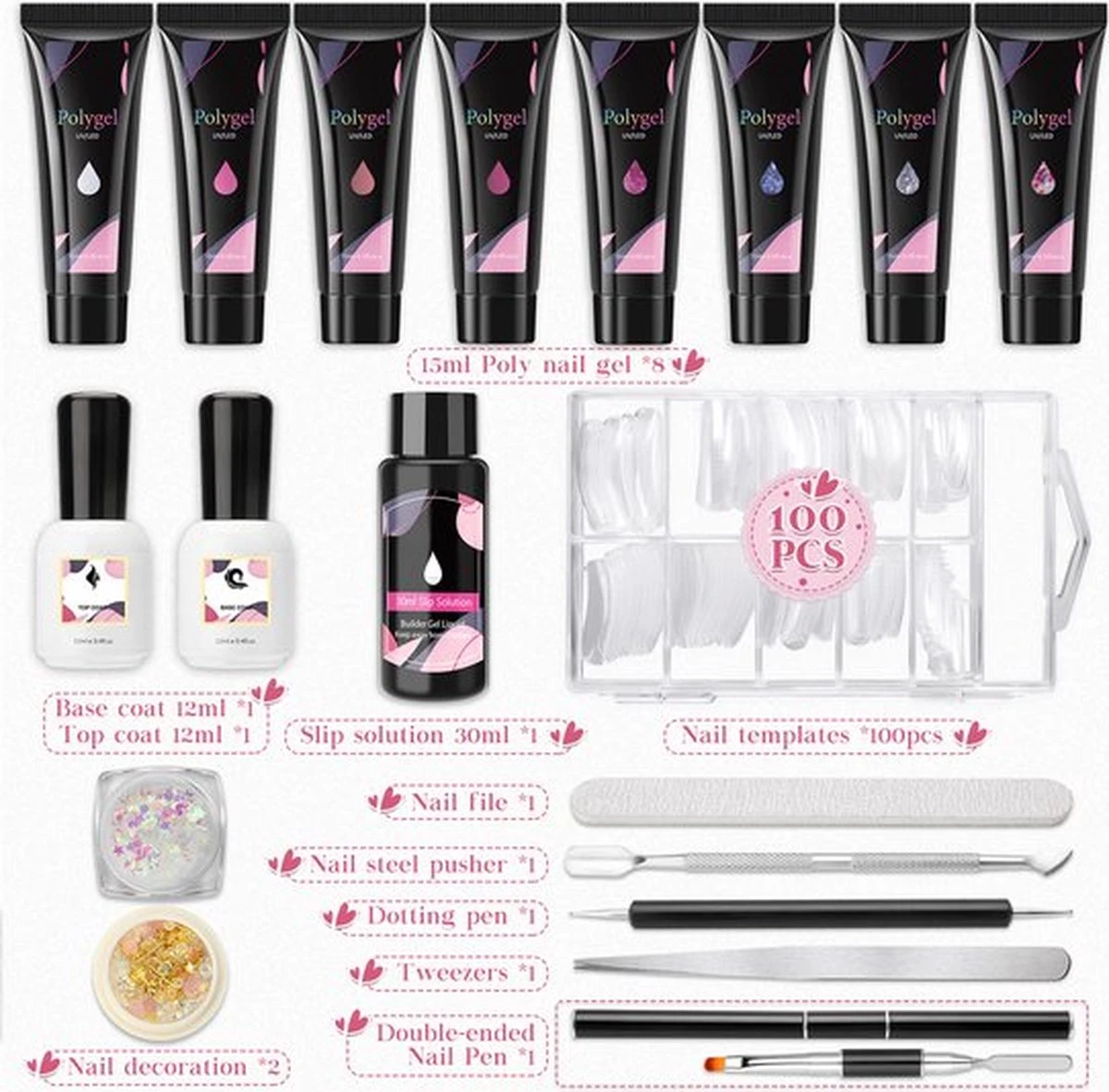 Nagels Set - 8 Kleuren - Nagels Starter Set - met toplaag, basislaag, slipoplossing, nagelverlengingsgel, gel builder - voor DIY voor beginners - beste cadeau Merkloos Nagels Set - 8 Kleuren - Nagels Starter Set - Met Toplaag, Basislaag, Slipoplossing, Nagelverlengingsgel, Gel Builder - Voor DIY Voor Beginners - Beste Cadeau -Nagelbenodigdheden 1200x1182 6