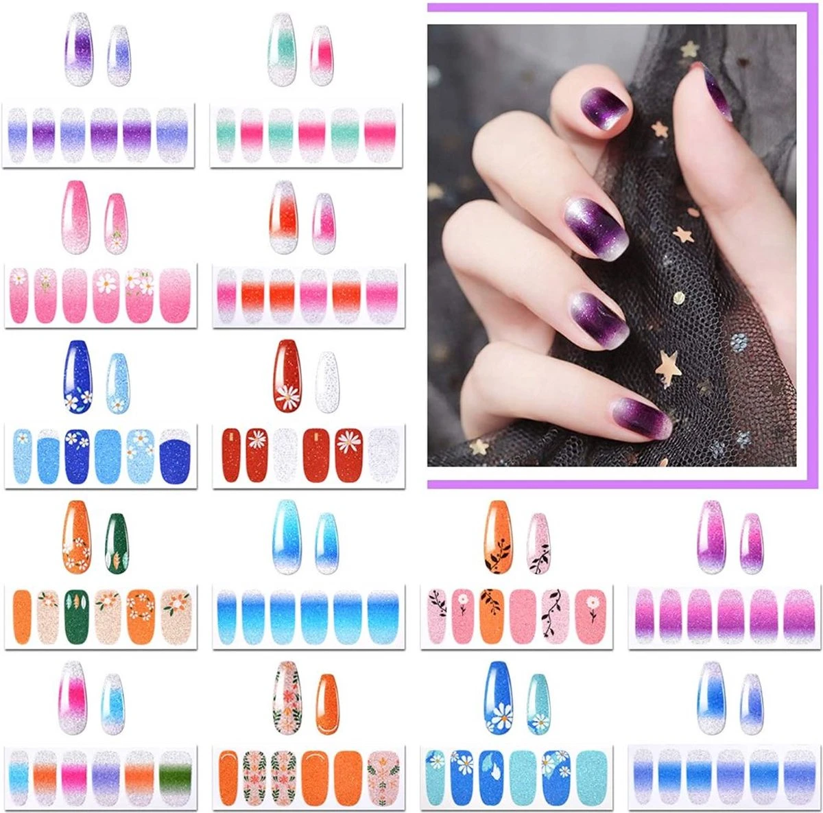 GUAPÀ® Nagelstickers & Nail wraps - Nail Art - Nagel Folie - Glitter Stickers - Nagelstickers bloem - Nagellak Stickers - 22 Nail Art stickervellen GUAPÀ® Nagelstickers & Nail Wraps - Nail Art - Nagel Folie - Glitter Stickers - Nagelstickers Bloem - Nagellak Stickers - 22 Nail Art Stickervellen -Nagelbenodigdheden 1200x1185 8