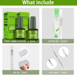 Magic Soak Off Nailpolish Remover - Magische Gellak Remover - 2 X 15 Ml!!! - Inclusief Nagelvijl, Bokkepootje En Olie - Nagellak Verwijderaar - Gellak Remover - -Nagelbenodigdheden 1200x1186 2