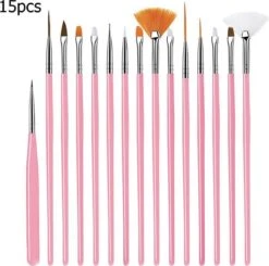 GUAPÀ - Penselen Set Roze Voor Nail Art / Acryl & Gel Nagels - Professional Nail Brushes - 15 Delig -Nagelbenodigdheden 1200x1191 7