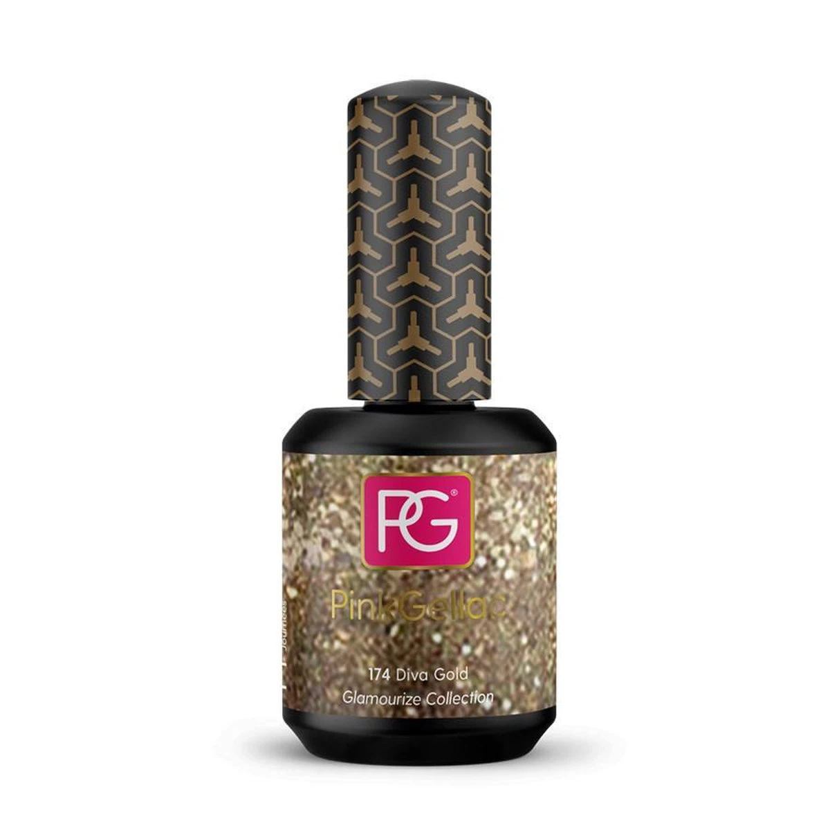 Pink Gellac - Diva Gold - Gellak - Vegan - Goud - Glitter - 15ml Pink Gellac - Diva Gold - Gellak - Vegan - Goud - Glitter - 15ml -Nagelbenodigdheden 1200x1200 11