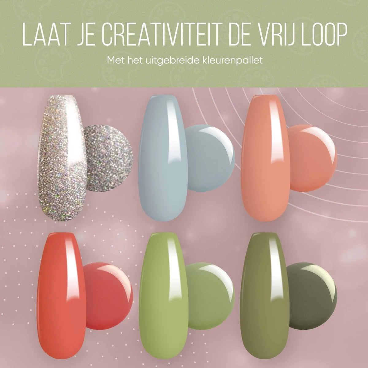 Lovae Cosmetics Gellak - 6-delige Set - Gel Nagellak - Coral Green - Gellac - 8ML Lovae Cosmetics Gellak - 6-delige Set - Gel Nagellak - Coral Green - Gellac - 8ML -Nagelbenodigdheden 1200x1200 180