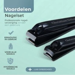Christian Deluxe® Combo Nagelknipper Set - Zwart - Inclusief Luxe Opberg Etui - Nagelschaar Voor Knippen Van Teennagels En Vingernagels -Nagelbenodigdheden 1200x1200 281