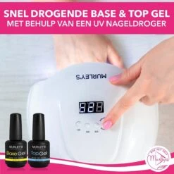 MURLEY’s Base & Top Coat Gellak Set- Acryl Basecoat & Topcoat - 2x 15ml - Gel Nagellak - Gelnagellak - UV / LED Lamp Gelnagels -Nagelbenodigdheden 1200x1200 451