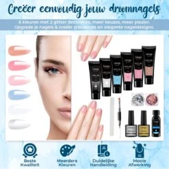 Luneya Polygel Kit - Sunrise Edition - 6 Kleuren - Polygel Nagels Starterspakket - Tasje - Incl. UV LED Lamp -Nagelbenodigdheden 1200x1200 454