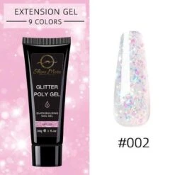 Shinemore ® Poly Gel Kit - Gellak Starters Pakket Incl. UV Nageldroger - 3 Kleuren Polygel - Nageltips - Top & Base Coat - Nageldroger - Poly Acryl Nagels - Polygel Set - White Glitter , Pink Glitter , Blue Glitter -Nagelbenodigdheden 1200x1200 505