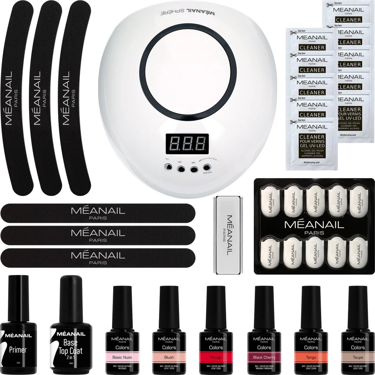 Méanail - Kit Sphère - Gellak – Led lamp 48w - Gellak starterspakket - Gel nagellak 6 x 8ml Méanail - Kit Sphère - Gellak – Led Lamp 48w - Gellak Starterspakket - Gel Nagellak 6 X 8ml -Nagelbenodigdheden 1200x1200 514