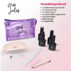 Miss Jules® Rubber Base Coat Starter Pakket – Rubber Base Gel – Rubber Base Gel Nagellak Startersset - Rubber Base Gel Startersset Met Lamp 5 Miss Jules® Rubber Base Coat Starter Pakket – Rubber Base Gel – Rubber Base Gel Nagellak Startersset - Rubber Base Gel Startersset Met Lamp -Nagelbenodigdheden 1200x1200 522