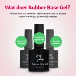 Miss Jules® Rubber Base Coat Starter Pakket – Rubber Base Gel – Rubber Base Gel Nagellak Startersset - Rubber Base Gel Startersset Met Lamp 6 Miss Jules® Rubber Base Coat Starter Pakket – Rubber Base Gel – Rubber Base Gel Nagellak Startersset - Rubber Base Gel Startersset Met Lamp -Nagelbenodigdheden 1200x1200 523