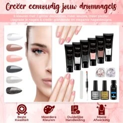 Luneya Polygel Kit - Black Pink Edition - 6 Kleuren - Polygel Nagels Starterspakket - Tasje - Incl. UV LED Lamp -Nagelbenodigdheden 1200x1200 569