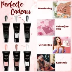 Luneya Polygel Kit - Black Pink Edition - 6 Kleuren - Polygel Nagels Starterspakket - Tasje - Incl. UV LED Lamp -Nagelbenodigdheden 1200x1200 572